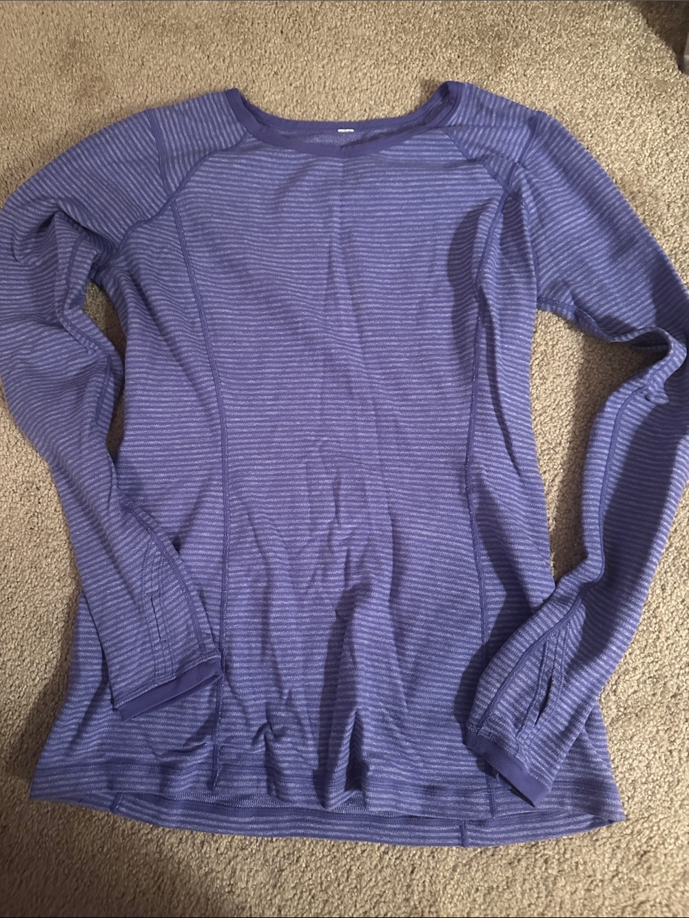 lululemon athletica Striped Lavender Long-Sleeve Tee